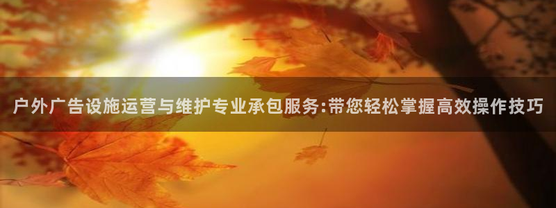 杏宇平台登陆：户外广告设施运营与维护专业