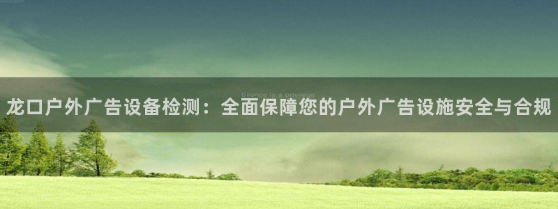 杏宇官方平台官网入口：龙口户外广告设备检测：全面保障您的户外广告设施安全与合规